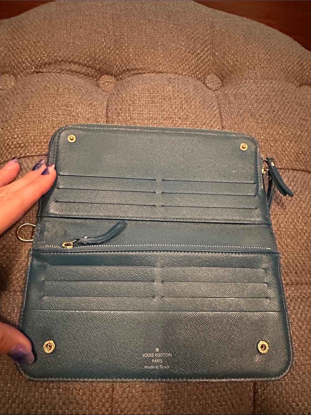 Good condition LV monogram wallet with blue interior - Picture 5 of 11